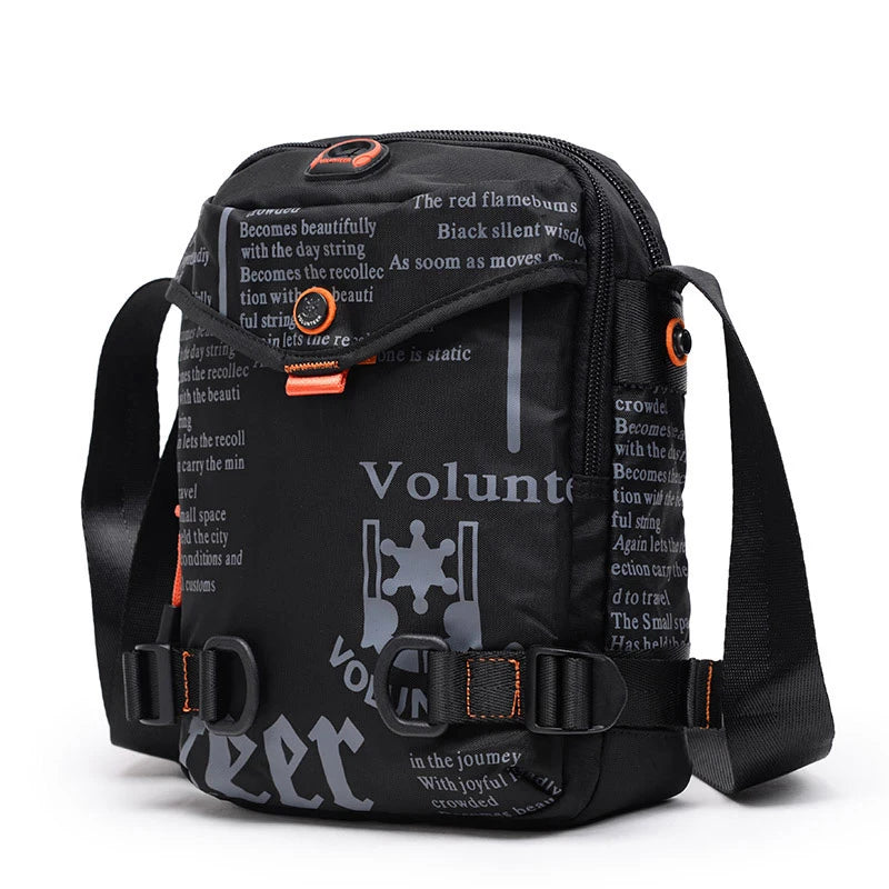 VOLUNTEER Men’s Crossbody Bag 1518-29A - Large Capacity Multi-Pocket Oxford Shoulder Bag for Hiking & Casual Use