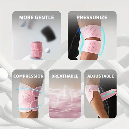 Adjustable Compression Elbow Brace - Breathable Open-Design Tennis Elbow Support with Double Straps