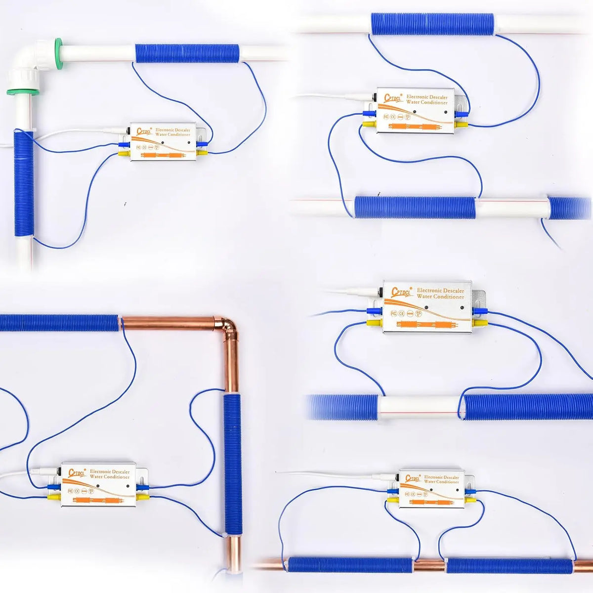 Electronic Water Descaler System - Salt-Free Hard Water Conditioner with Alloy Shell for Home Water Treatment