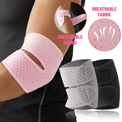 Adjustable Compression Elbow Brace - Breathable Open-Design Tennis Elbow Support with Double Straps