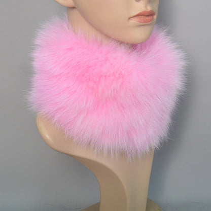 2025 Real Fox Fur Scarf and Headband – Luxury Winter Neck Warmer for Women, 100% Natural Fur, Elastic Ring Muffler