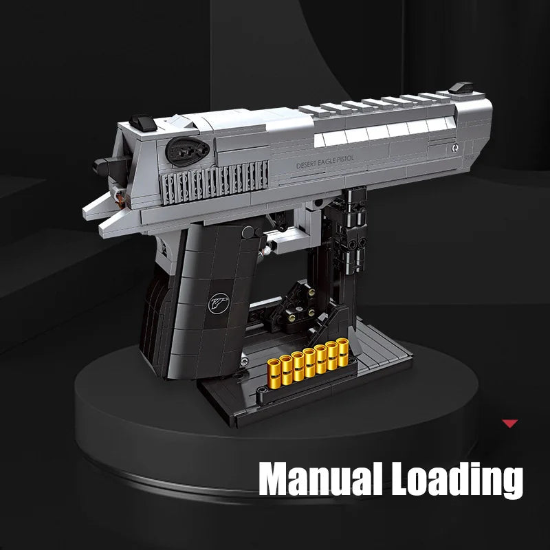 795pcs Desert Eagle Handgun Building Block Set – Military MOC Pistol Toy for Kids & Adults
