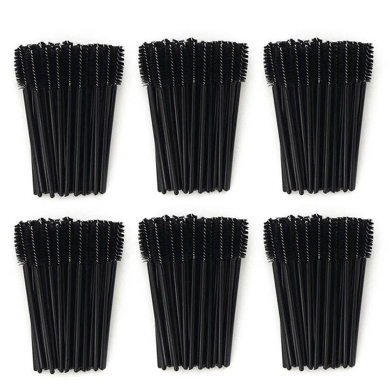 ANNAFRIS 50PCS Disposable Eyelash Brushes - Soft Crystal Lash Extension & Eyebrow Makeup Mascara Wands