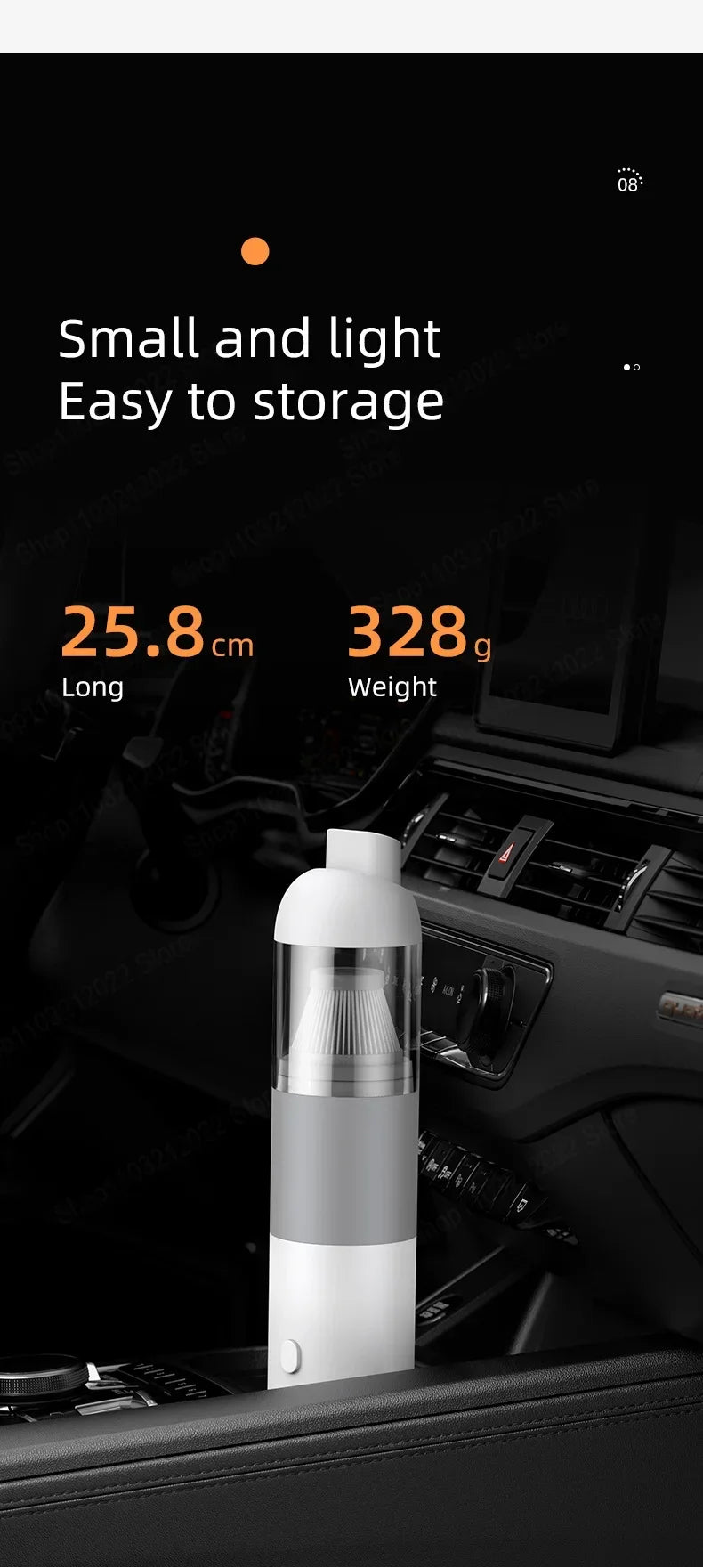 3-in-1 Wireless Car Vacuum Cleaner – Portable Mini Handheld Dust Catcher for Auto Interior Cleaning