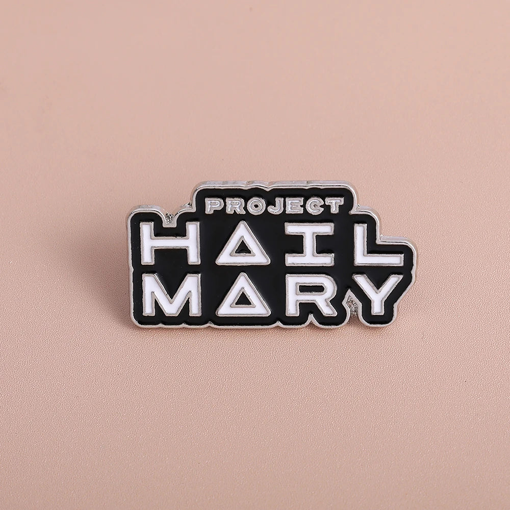 Project Hail Mary 4-Piece Enamel Pin Set - Sci-Fi Book and Movie Collectible Badges Featuring Rocky and Grace's Sculpture