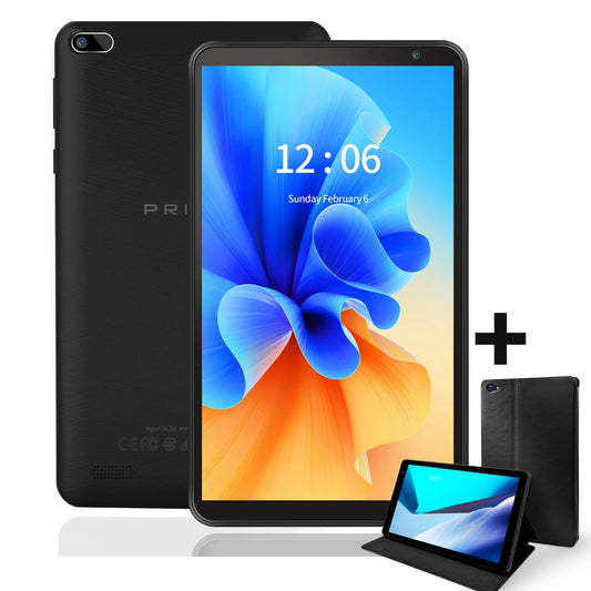 PRITOM 7-Inch Android Tablet PC – 32GB, Quad-Core, HD IPS Display, Dual Camera, WiFi with PU Protective Case