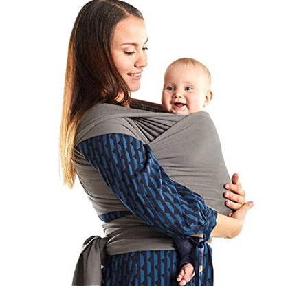 Cotton Baby Wrap Carrier: Stretchy Travel Sling for Newborn to Toddler - Suitable for Babies 0-36 Months