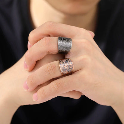 Dawapara 7 Archangels Protection Ring – Metatron Cube, Lilith Symbol, King Solomon Secrets Vintage Amulet Jewelry
