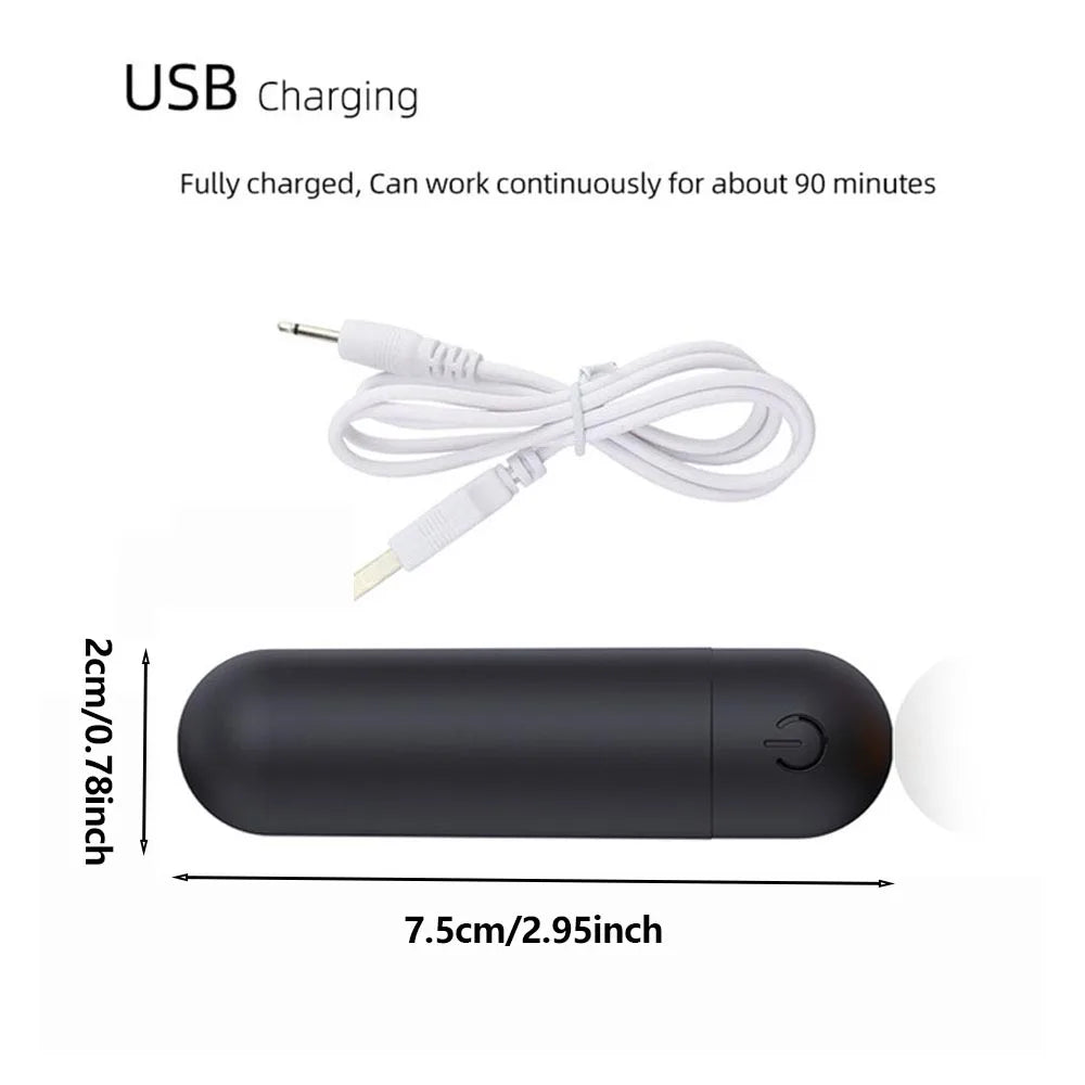 USB Rechargeable Mini Bullet Vibrator - 10 Speed Clitoral & G Spot Massage Stimulator for Women