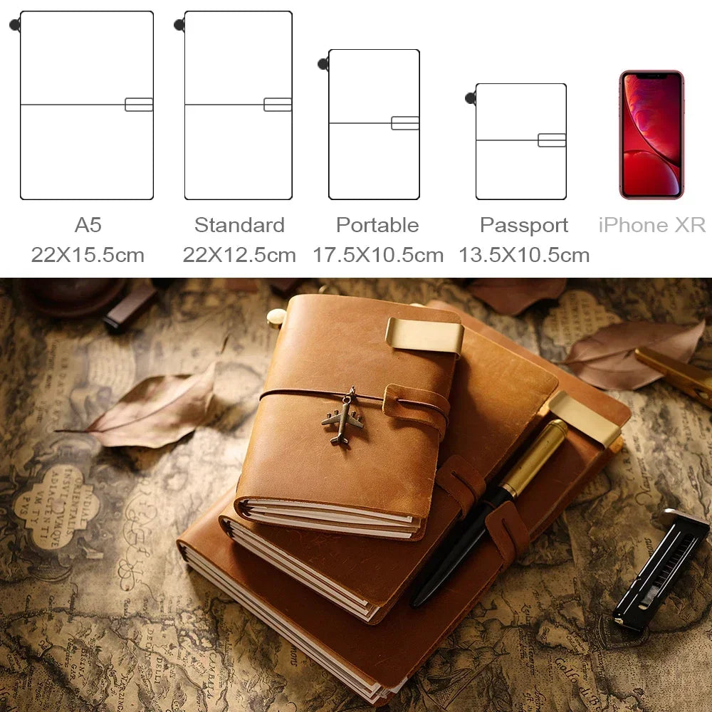 Moterm Genuine Leather Travel Notebook – Handmade Vintage Cowhide Diary, Journal, Sketchbook & Planner TN Cover