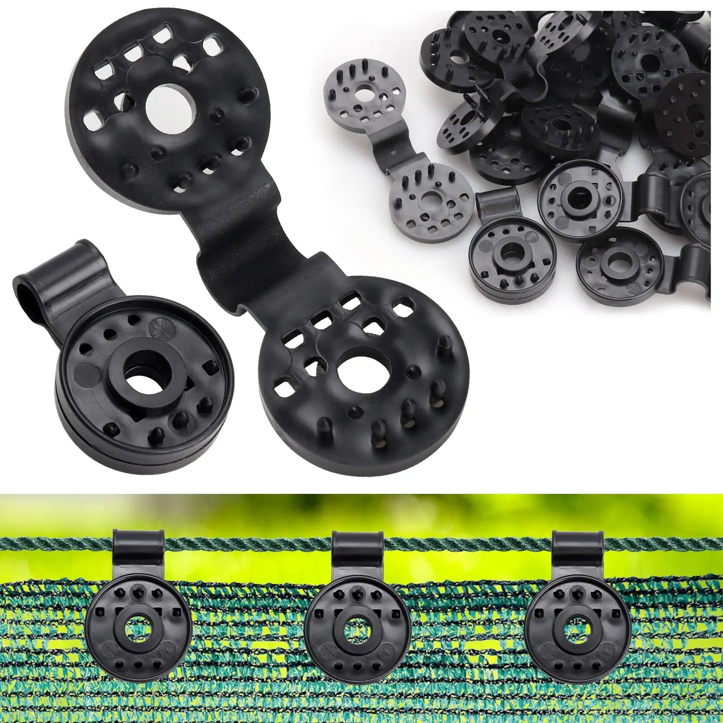 Shade Cloth Clips: Pack of 200/100/50/20/10 - Fabric Clamps with Grommets for Sunblock Net Mesh Cover in Garden, Backyard, Greenhouse