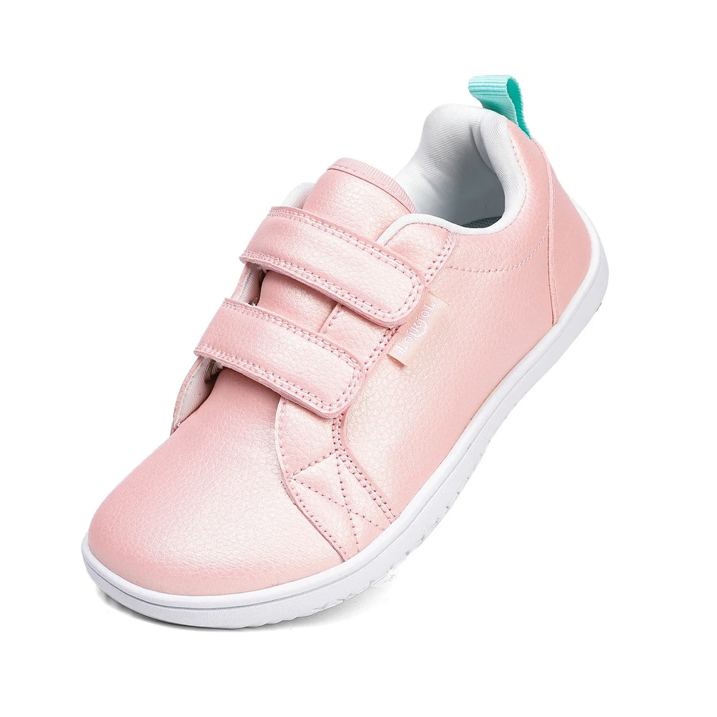 Kids Barefoot Shoes – Wide Toe Minimalist Sneakers for Boys & Girls, Lightweight Artificial Leather Walking Flats with Hook & Loop Closure