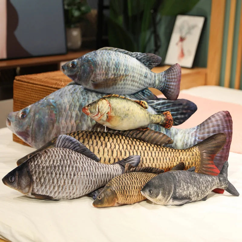 Simulation Fish Plush Toy - Soft Stuffed Animal Pillow Cushion for Kids Girls Christmas Gift and Home Decor