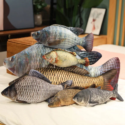Simulation Fish Plush Toy - Soft Stuffed Animal Pillow Cushion for Kids Girls Christmas Gift and Home Decor