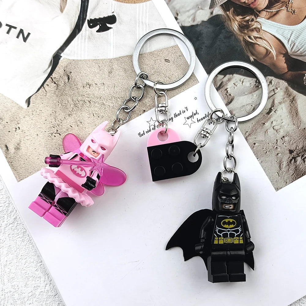 3D Bat Couple Keychain - Handmade Fairy Figure Pendant for Phone, Backpack & Gift Accessories