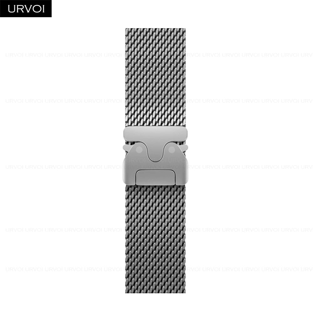 URVOI Stainless Steel Mesh Band for Apple Watch Ultra 2/1, Series 10/9 – 316L Secure Parachute Buckle, 46/49mm