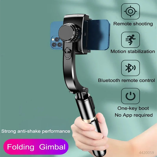 Roreta NEW Gimbal Stabilizer Selfie Stick: Foldable Wireless Tripod with Bluetooth Shutter Monopod for iOS Android