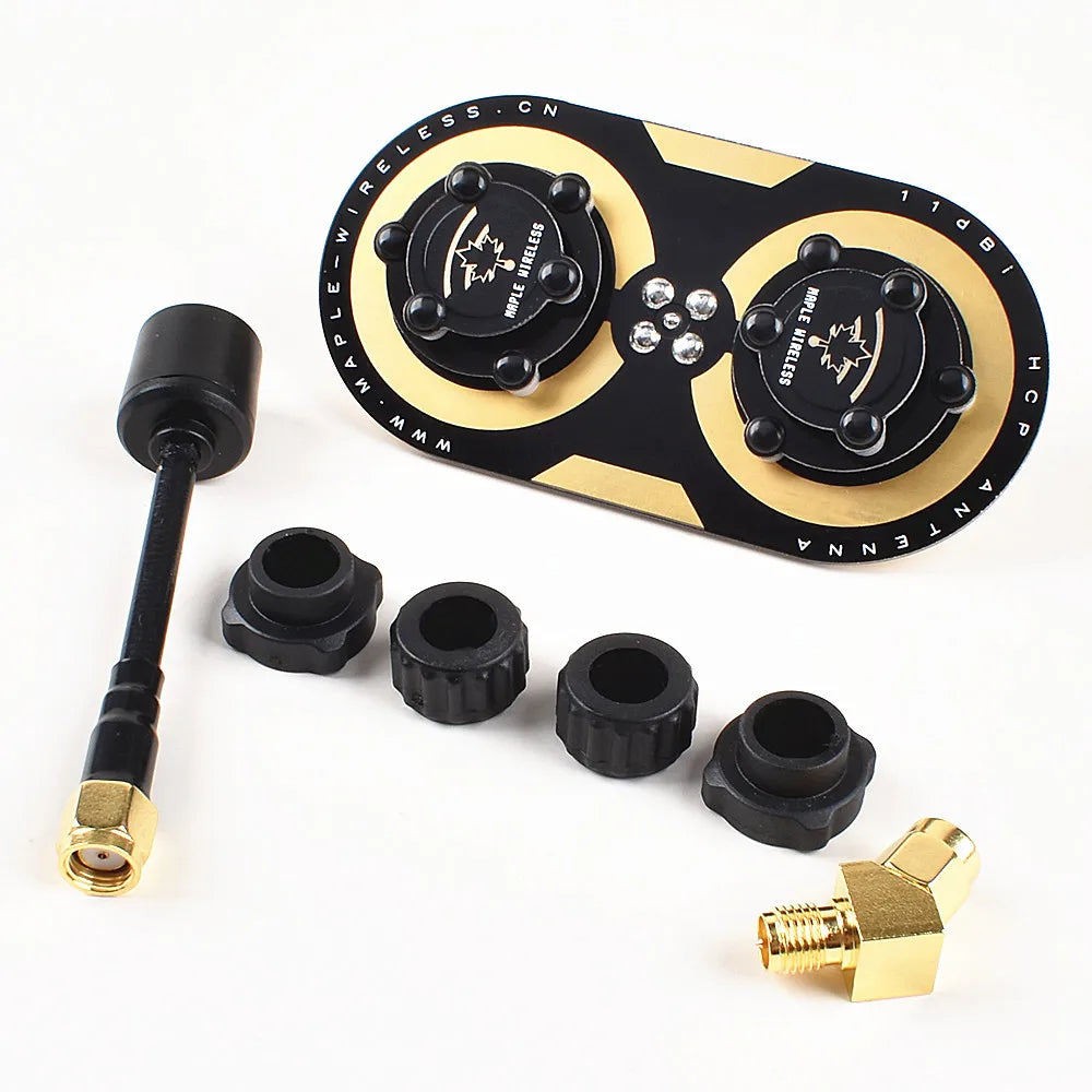 Maple Leaf 5.8GHz 11dBi Circular-Polarized FPV Antenna Kit — Compatible with FatShark & SKYZONE EV300D RC Goggles/Monitors