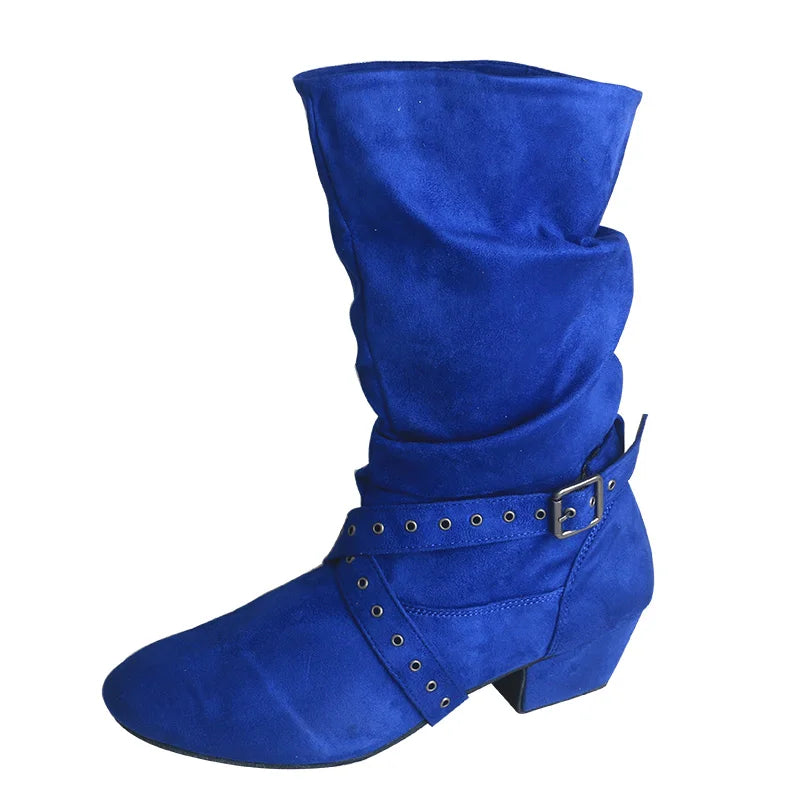 Wedopus Women’s Customized Heel Western Dance Boots – Black Suede Cowboy Shoes for Urban Dancing
