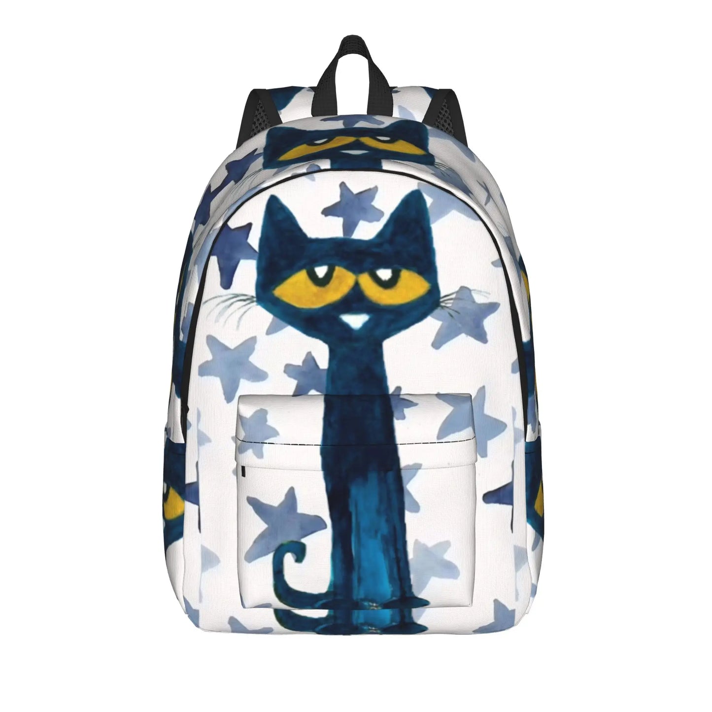 Pete The Cat Casual Backpack - Cartoon Student Laptop Shoulder Bag With Pocket For Men And Women