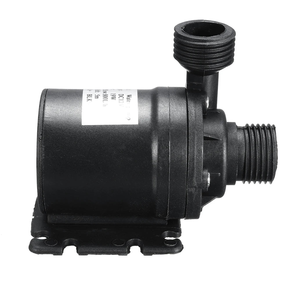 Ultra Quiet Mini DC Water Pump - 12V 19W 800L/H Brushless Motor Submersible for Aquarium, Pond Fountain