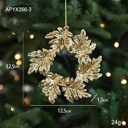 Christmas Tree Ornaments – Gold Plastic Balls with Butterfly, Dragonfly, Angel & Snowflake Decorations
