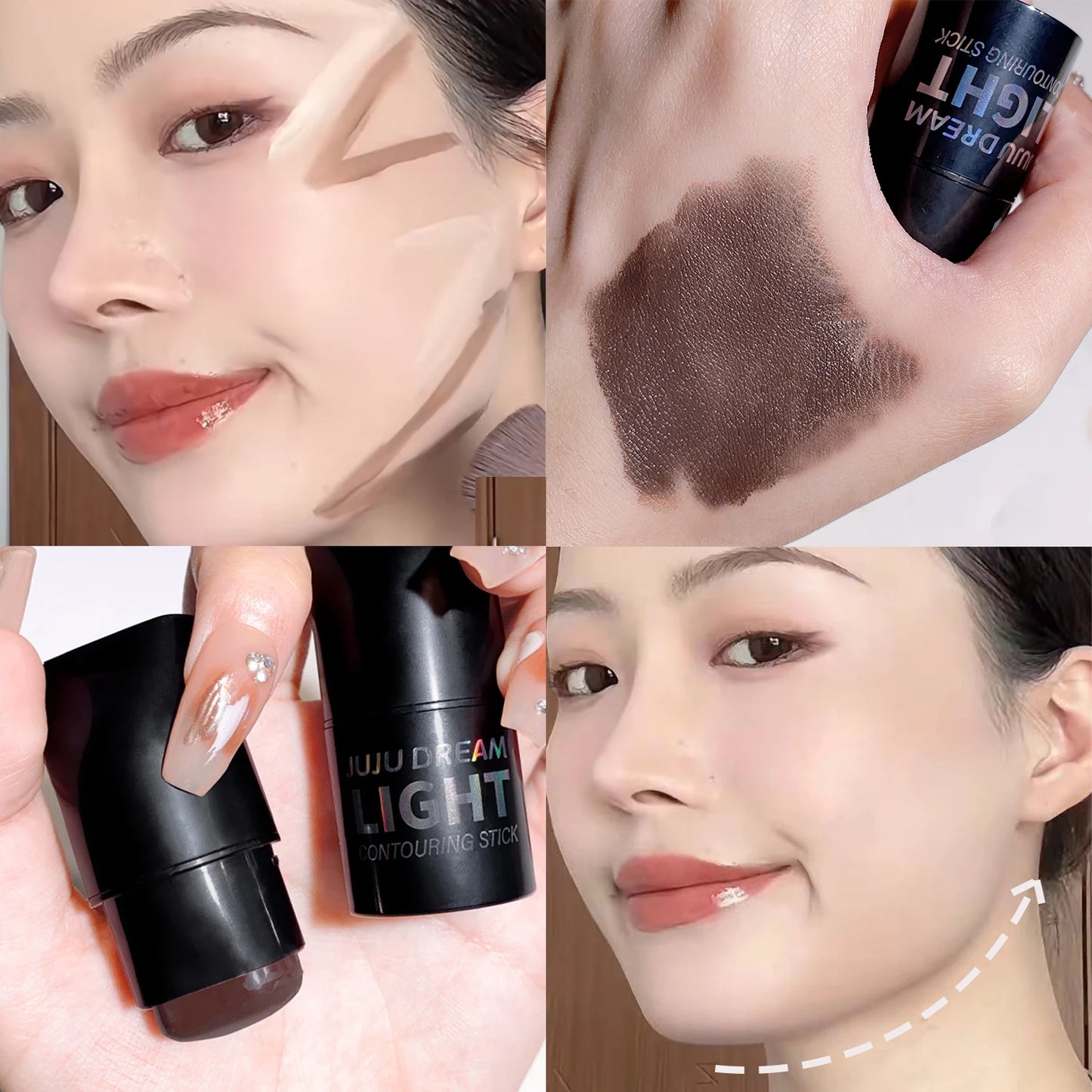 High-Light Trimming Stick Contour Shadow Cream - Natural Nude Makeup, Three-Dimensional Brightening Lying Silkworm Contour Stick