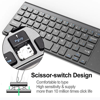 Slim 2.4G Wireless Keyboard with Touchpad — USB Numeric Keypad for Android, Windows, Desktop, Laptop & TV Box