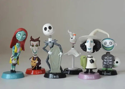 Nightmare Before Christmas & Freddy Krueger Bobble Head Dolls — Jack Skellington PVC Action Figure Collectible Toy