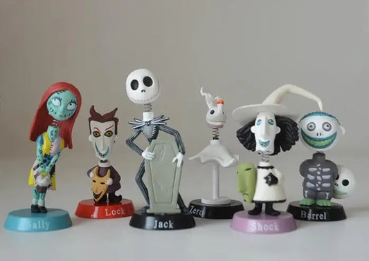 Nightmare Before Christmas & Freddy Krueger Bobble Head Dolls — Jack Skellington PVC Action Figure Collectible Toy