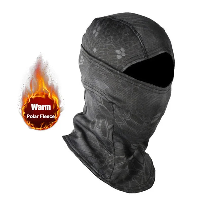 Winter Fleece Camouflage Balaclava – Warm Full Face Mask for Skiing, Cycling & Motorcycling, Cold-Proof Helmet Lining