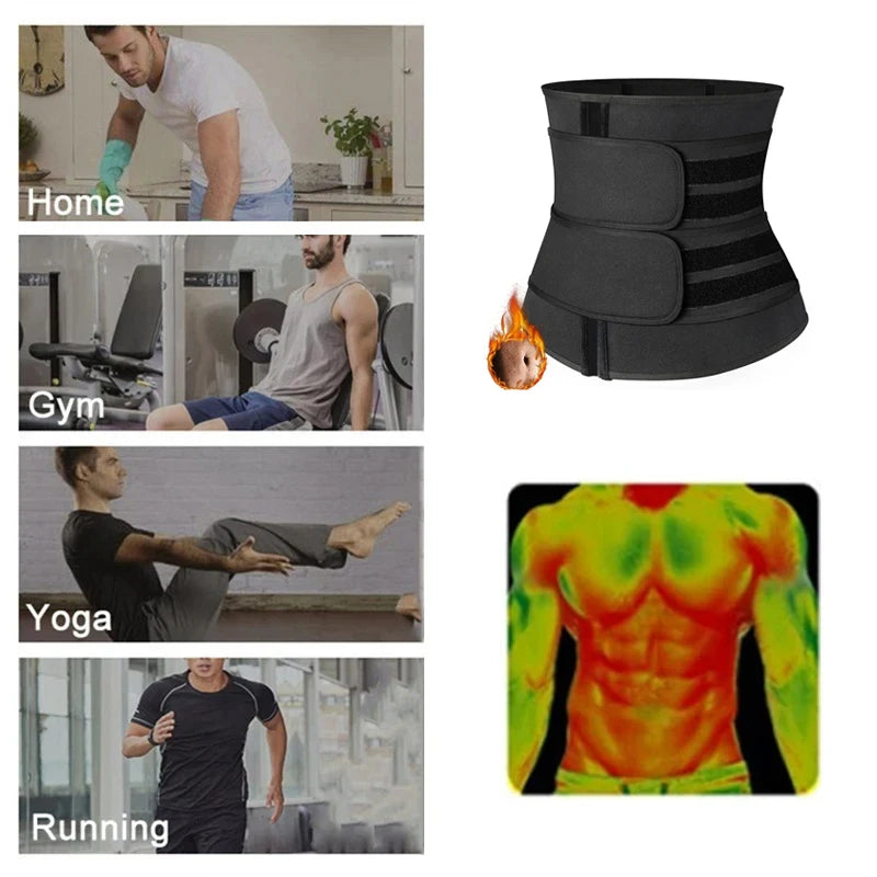 YBFDO Men’s Sauna Sweat Waist Trainer – Slimming Abdominal Shaper Belt & Tummy Control Corset