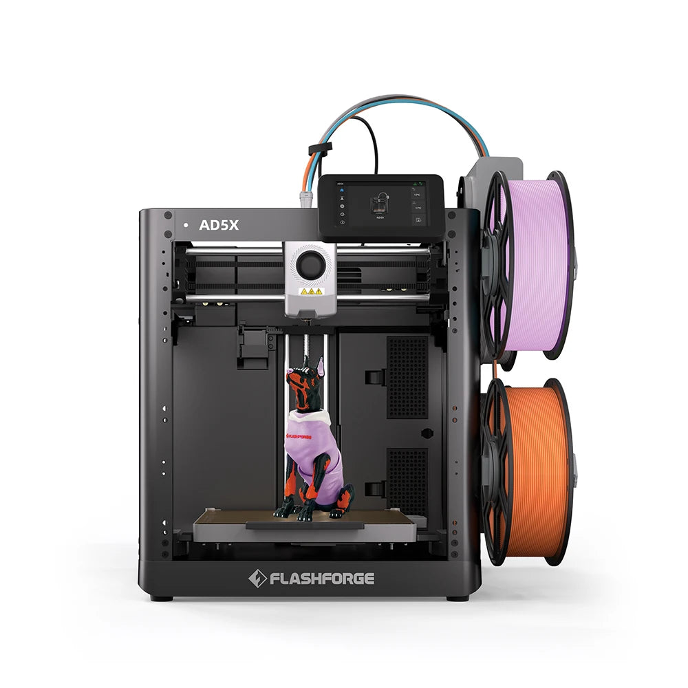 FLASHFORGE AD5X 3D Printer - Multi-Color Printing with Intelligent Filament System, Auto Leveling & Group Control