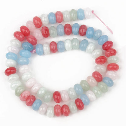 Natural Stone Rondelle Beads - 5x8mm Tourmaline, Citrine & Quartz Loose Beads for DIY Bracelets