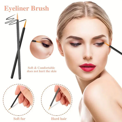 80PCS Professional Makeup Brush Set - Eyebrow, Eyelash, Lip, and Micro Brushes for Makeup Application and Eyelash Extensions