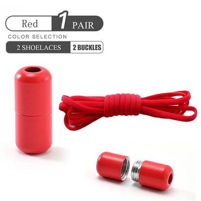 Elastic No Tie Shoelaces - Quick Lock Metal Laces for Kids & Adults Sneakers, Lazy Shoe Strings
