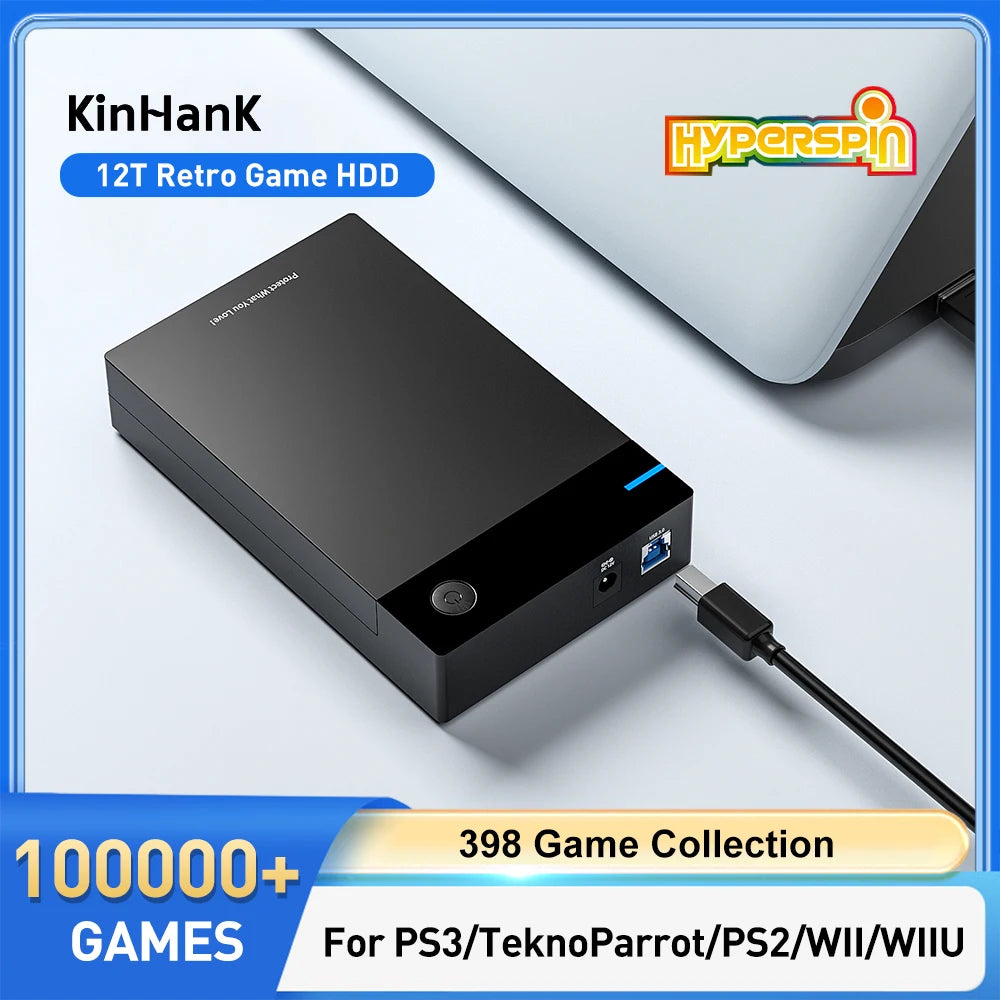 Hyperspin HDD with 100,000+ Retro Games – Portable Game Hard Drive for PS4/PS3/PS2/Wii/WiiU/SS/N64, Compatible with Windows 7/8/10