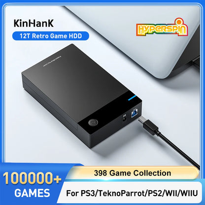 Hyperspin HDD with 100,000+ Retro Games – Portable Game Hard Drive for PS4/PS3/PS2/Wii/WiiU/SS/N64, Compatible with Windows 7/8/10