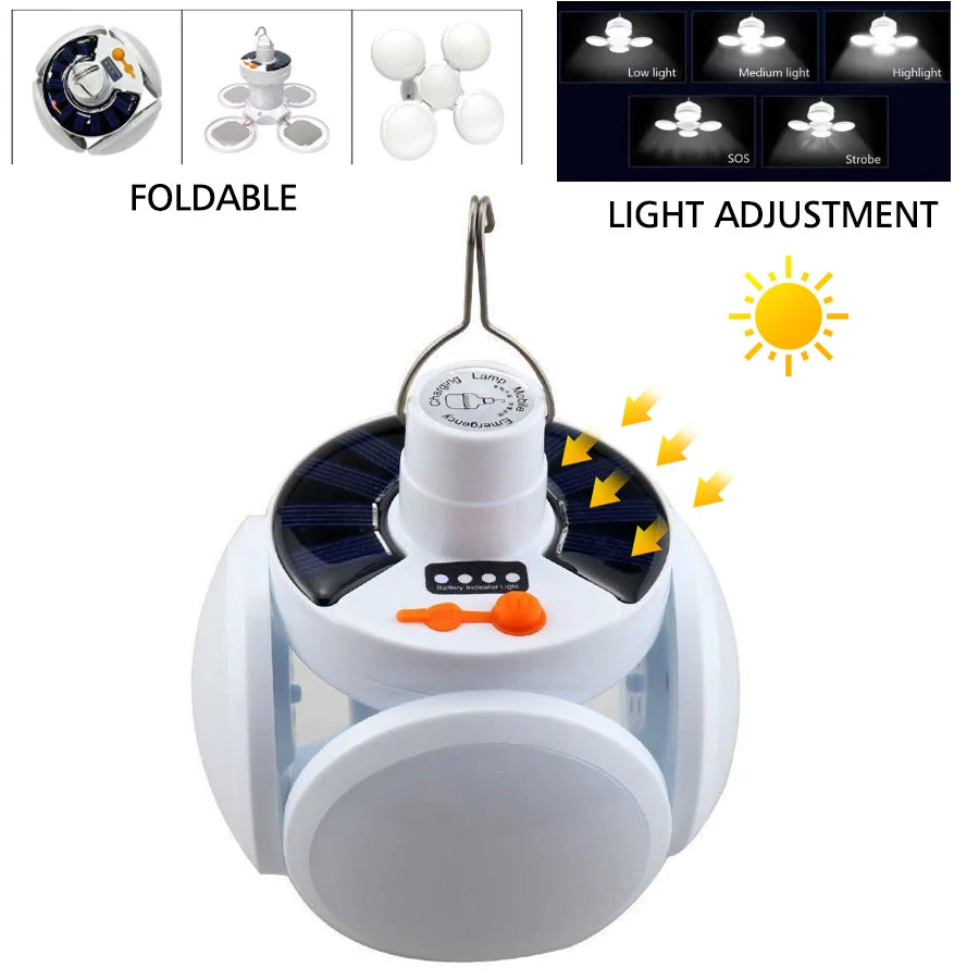 Rechargeable LED Camping Lantern – Portable Folding Floodlight with 3 Modes for Tent, Hiking, & Fishing
