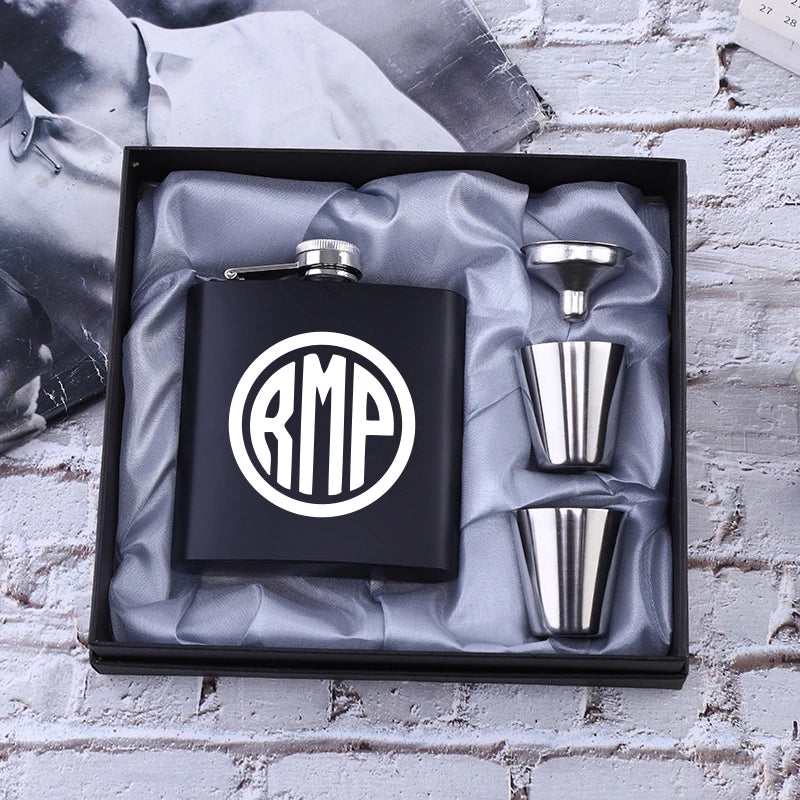 Personalized 6oz Stainless Steel Hip Flask – Engraved Christmas, Birthday, Valentine's Day Gift, Custom Logo for Wedding Favors   2/2