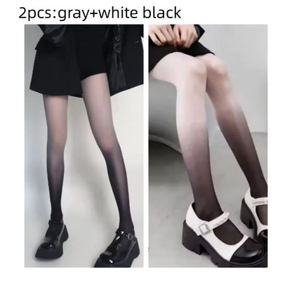 Women’s Sexy Gradient Pantyhose – Thin Transparent Candy Color Tights for Spring & Summer Hosiery