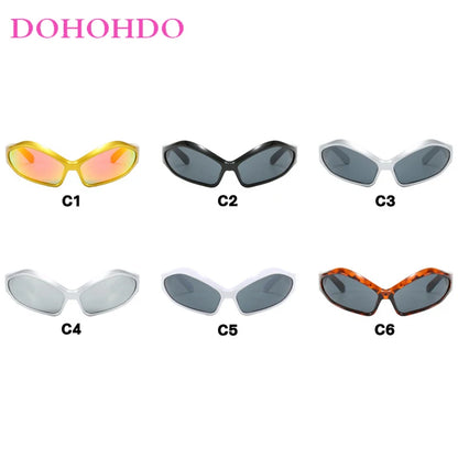 Y2K Punk Sunglasses - Special-Shaped UV400 Windproof Goggles for Men and Women, Cycling and Party Eyewear