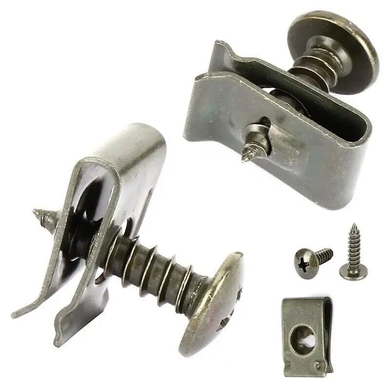 Car U-Type Metal Screw Clip Set - Anti-Rust Fastener Clips with Screws (10-100PCS)