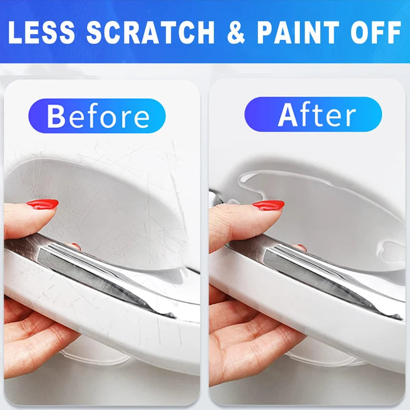 8pc Universal Invisible Car Door Handle Bowl Scratch Protective Stickers - Anti-collision Protection Strip for Car Handles
