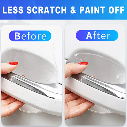 8pc Universal Invisible Car Door Handle Bowl Scratch Protective Stickers - Anti-collision Protection Strip for Car Handles