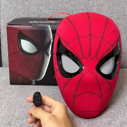 Miles Spider-Man 1:1 Electronic Mask - Moving Glowing Eyes with Ring Control for Cosplay, Collectors & Fans