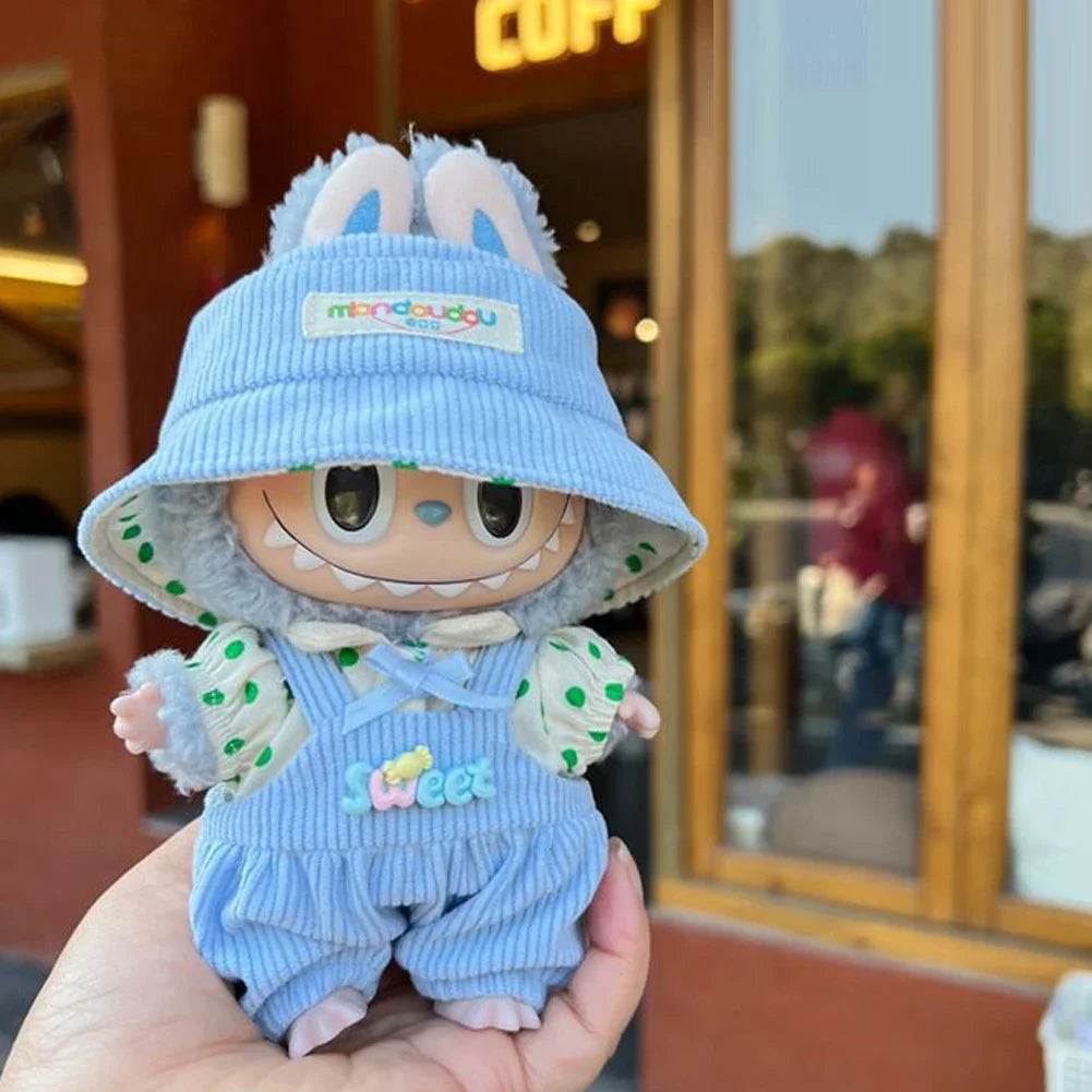 Mini Plush Doll Clothes – Kpop EXO Labubu Idol V1 V2 Circle Smile Shirt Outfit & Accessories Gift