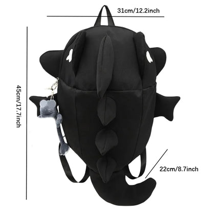 Unisex Shark-Shaped Backpack – Trendy Large Capacity School & Daily Bag for Casual Street Use (Pendant Not Included)