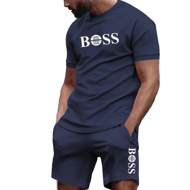 Men's 2-Piece Sportswear Set – Short-Sleeve T-Shirt & Pants for Running & Fitness, Summer 2024 Deal