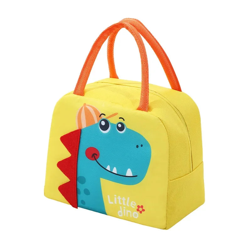 Cartoon Children’s Lunch Bag – Thermal Insulated, Waterproof Oxford Cloth Tote with Aluminum Film, Portable and High-Quality